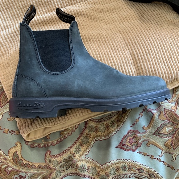 Blundstone Chelsea Boots Gray/Blue Leather Slip-On Ankle Boots - Like New - Picture 6 of 9